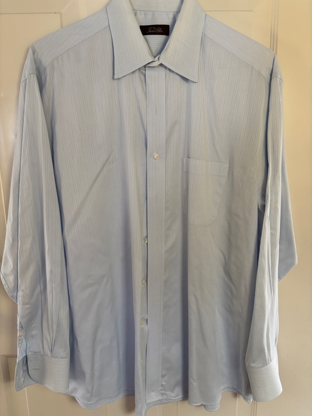 Tasso Elba Light Blue Pinstripe Men's Dress Shirt